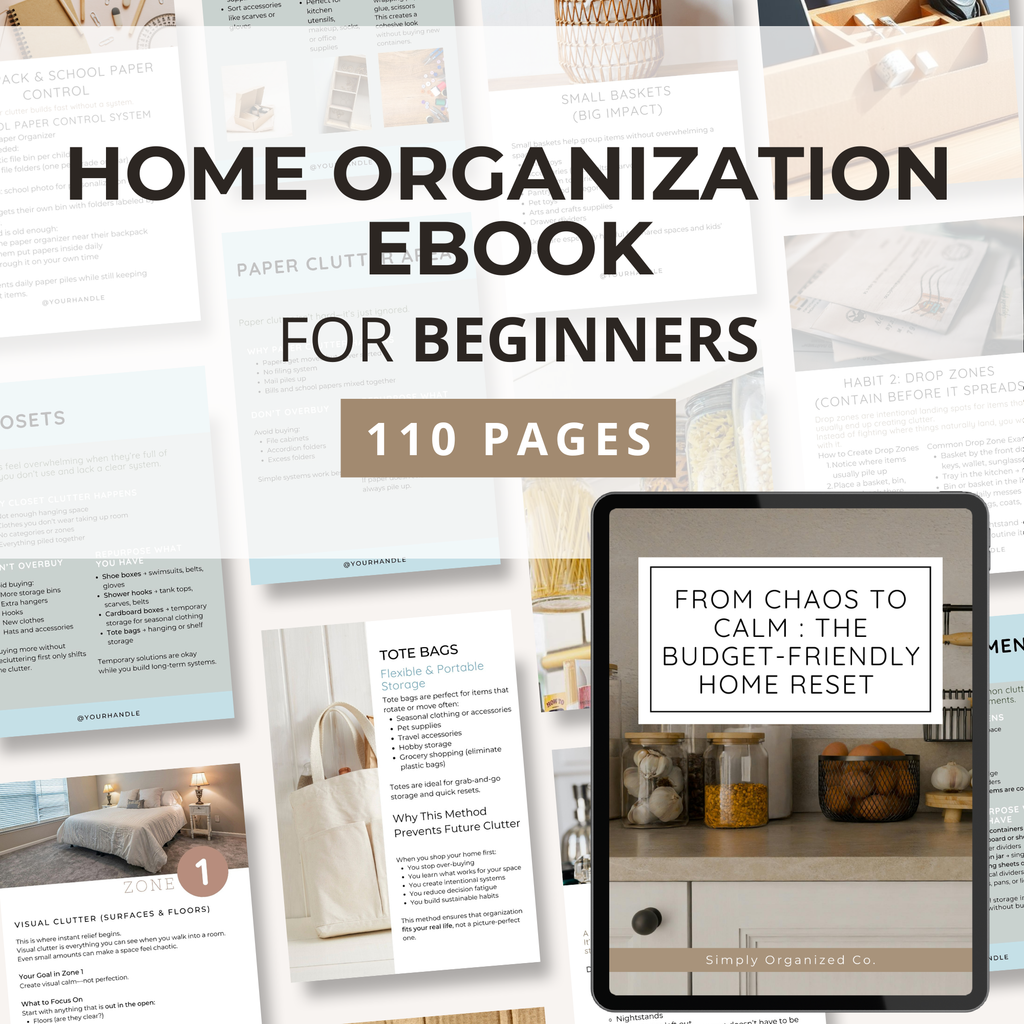 Home Organization Ebook Template for Beginners
