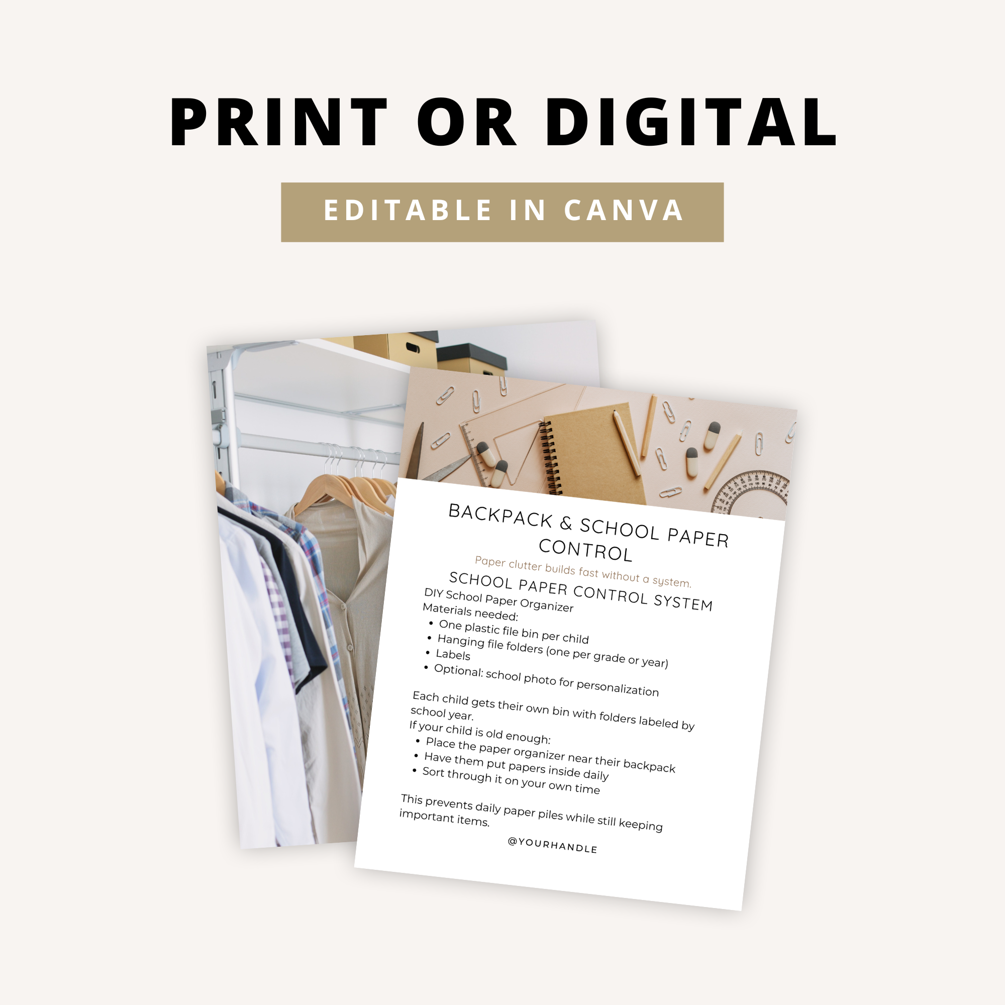 Home Organization Ebook Template for Beginners