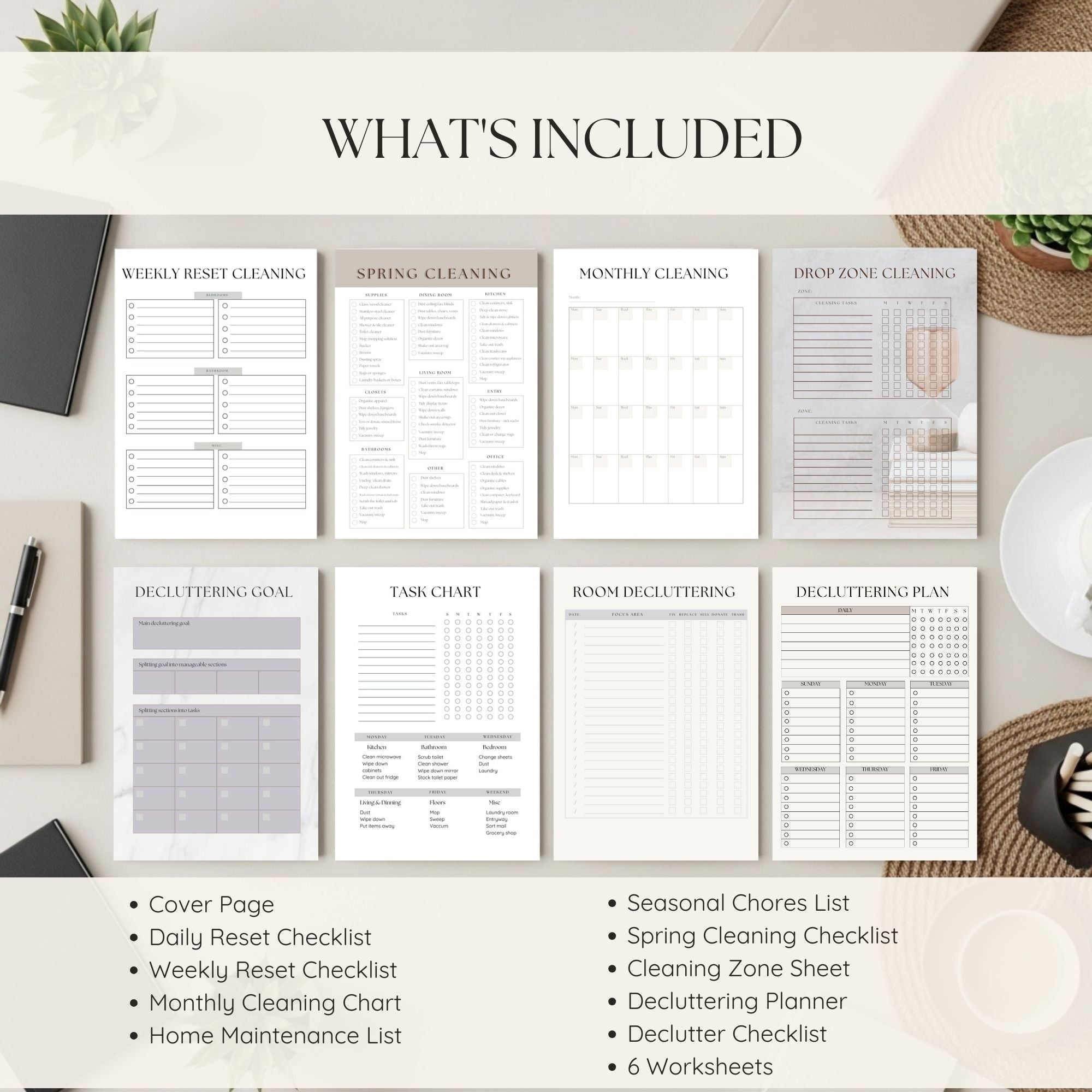 Decluttering and Cleaning Planner