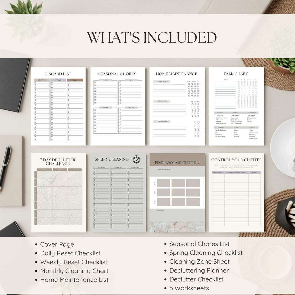 Decluttering and Cleaning Planner
